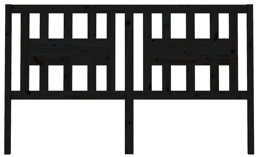 vidaXL Κεφαλάρι Κρεβατιού Μαύρο 166 x 4 x 100 εκ. Μασίφ Ξύλο Πεύκου