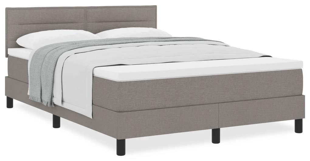 vidaXL Κρεβάτι με Βάθρο με Στρώμα Ταμπεχ 160x200 cm Ύφασμα