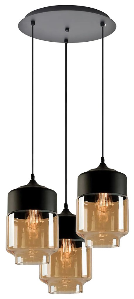 Φωτιστικό Οροφής  SE21-HN-18-30-3BL+ GABY Honey Glass Pendant+ - 51W - 100W - 77-8789