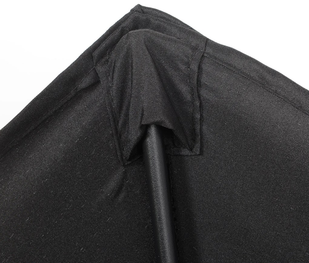 Ομπρέλα εξωτερικού χώρου Outsunny Ø196 cm, εξαγωνική ομπρέλα μπαλκονιού για παραλία, μπαλκόνι, κήπο, μαύρο