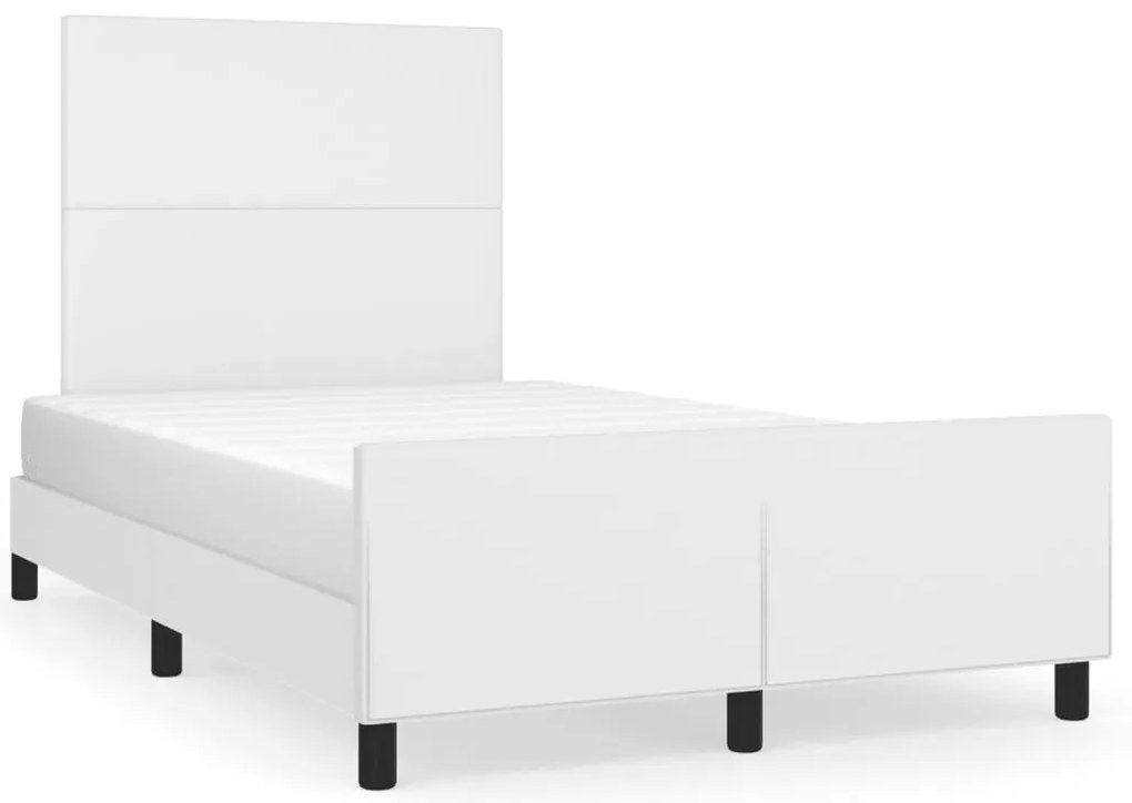 vidaXL Πλαίσιο Κρεβατιού με Κεφαλάρι Λευκό 120x200 εκ. Συνθετικό Δέρμα