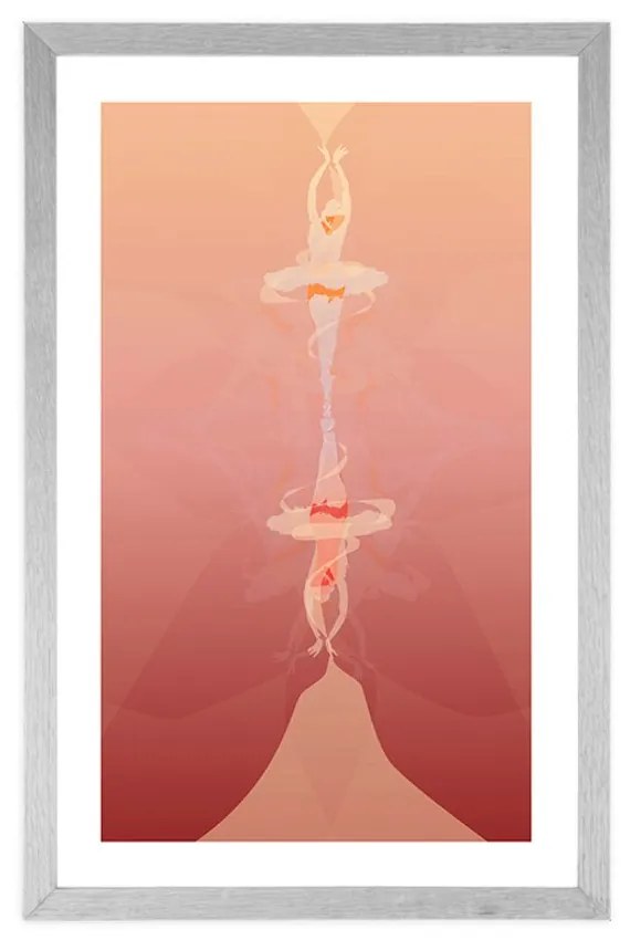 Αφίσα με πασπαρτού Χορός μπαλαρίνας - 30x45 silver