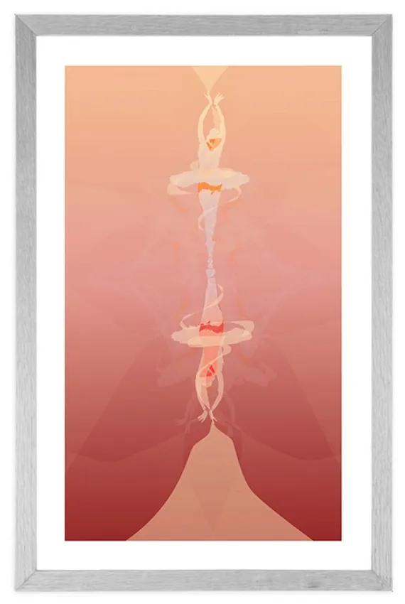 Αφίσα με πασπαρτού Χορός μπαλαρίνας - 40x60 silver