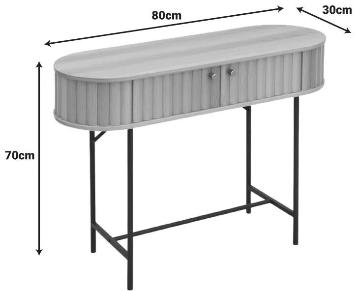 Κονσόλα Zeplen MDF-μέταλλο σε oak απόχρωση 100x35x75εκ 100x35x75 εκ.