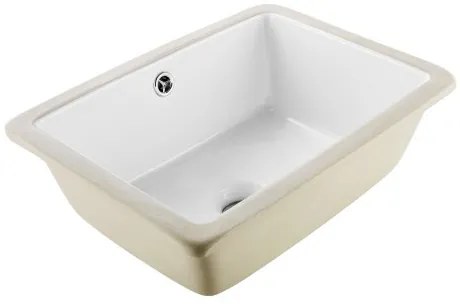 VEVOR Undermount Bathroom Sink, 400 x 305 mm Rectangular White Ceramic Vessel Sink with Overflow Hole, Under Counter Drop in Modern Lavatory Vanity Bath Wash Bowl Basin, Rectangle for Small Space
