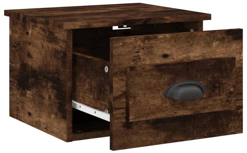 vidaXL Κομοδίνο Επιτοίχιο Καπνιστή Δρυς 41,5 x 36 x 28 εκ.
