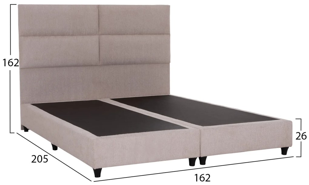 ΚΡΕΒΑΤΙ MILO HM616.32 ΜΠΕΖ ΥΦΑΣΜΑ ΓΙΑ ΣΤΡΩΜΑ 160x200εκ