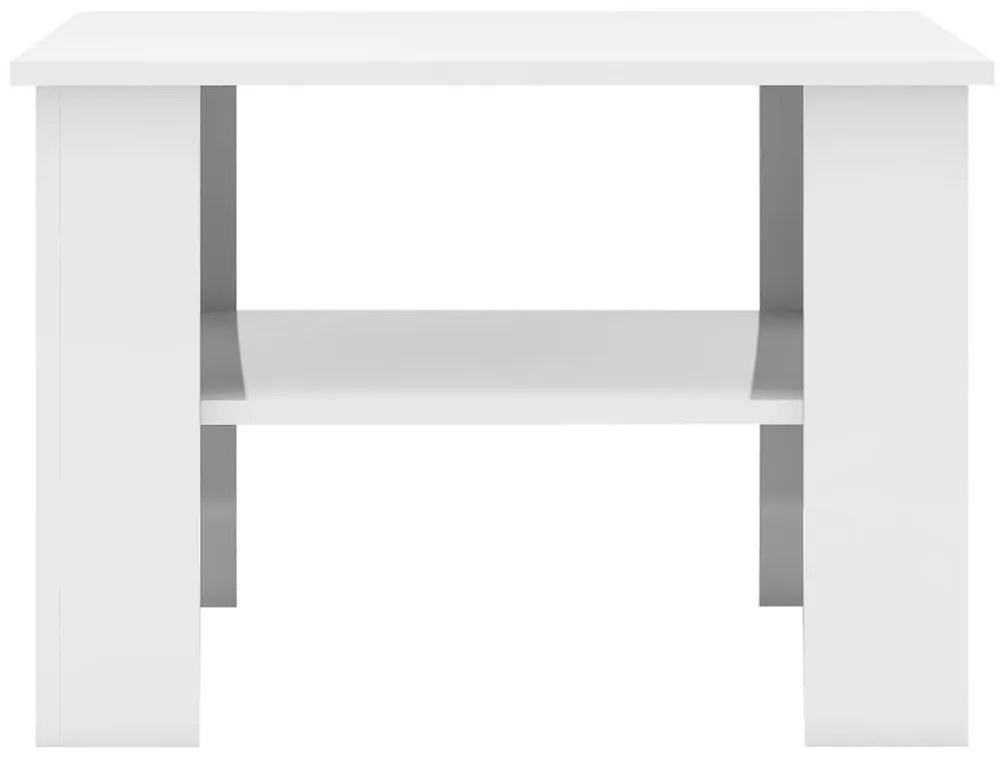 Τραπεζάκι Σαλονιού Γυαλιστερό Λευκό 60x60x42 εκ. Μοριοσανίδα - Λευκό