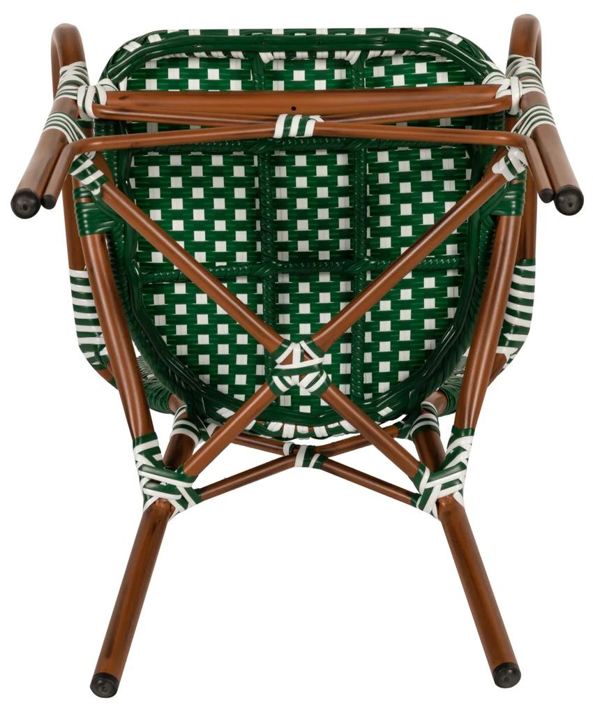 Καρέκλα Κήπου BOALI Πράσινο/Λευκό/Μπαμπού Αλουμίνιο/Rattan 57x58x85cm - Πολυπροπυλένιο - 14840004