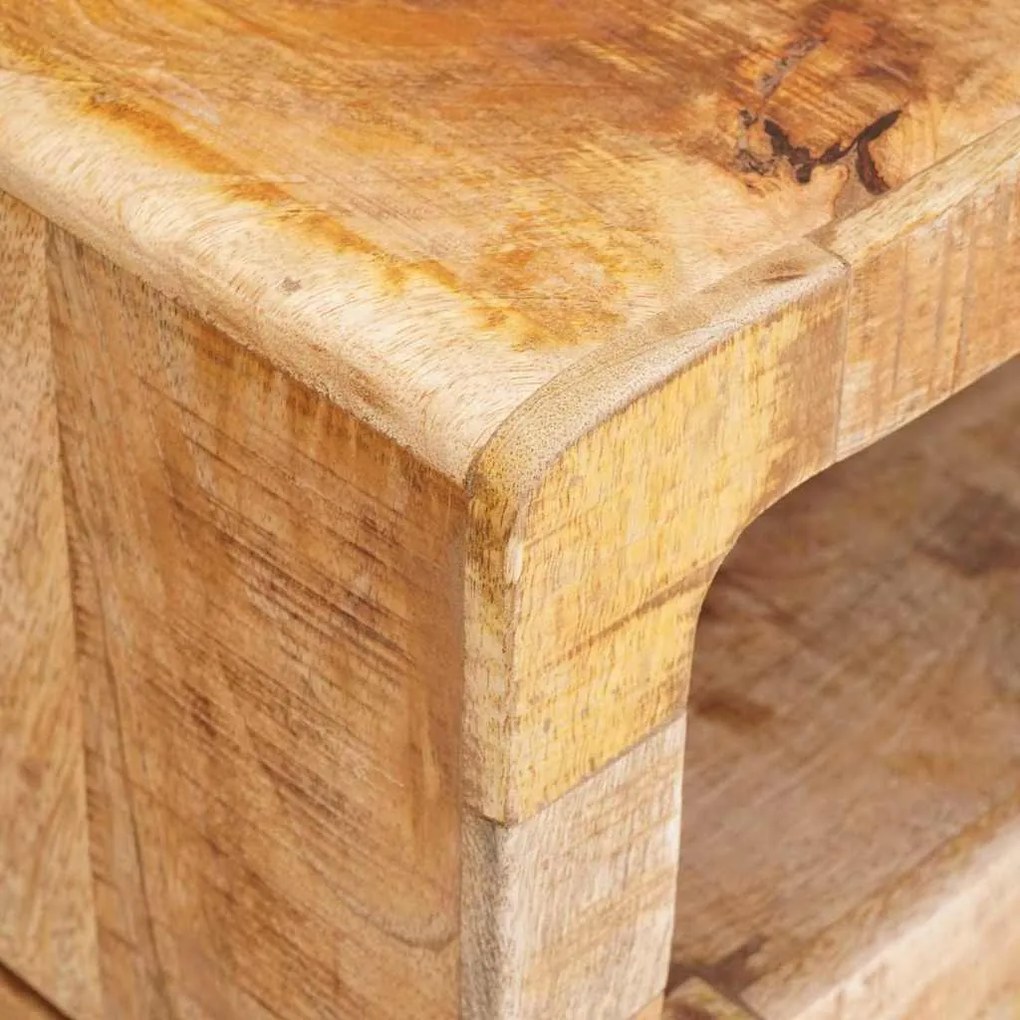 vidaXL Τραπέζια άκρης με ράφι Καφέ 40 x 40 x 49 εκ Μασίφ ξύλο μάνγκο