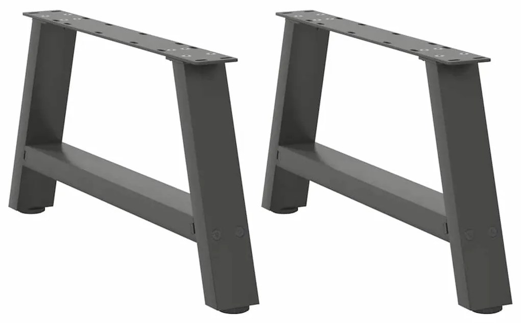 vidaXL Πόδια Τραπεζιού Σαλονιού Σχήματος Α 2 τεμ. Ανθρακί 60x(30-31) εκ. Ατσάλι