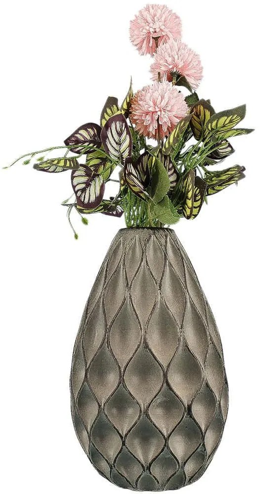 Βάζο 697ELD1216 Φ17x25cm Grey Aberto Design Ceramic