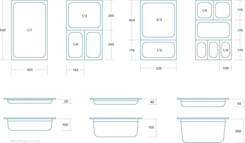 Gastronorm Container - 1/1 GN - 6,5cm Deep - Polycarbonate