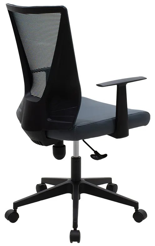 Καρέκλα γραφείου Ghost pakoworld με ύφασμα mesh χρώμα μαύρο - γκρι