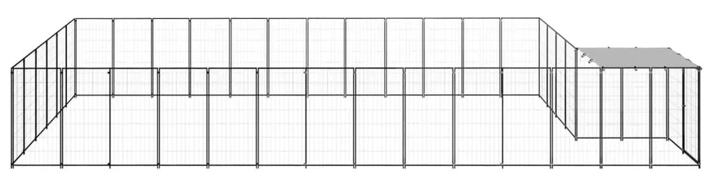 vidaXL 3082216  Dog Kennel Black 22,99 m² Ατσάλι (150782+3x150784)