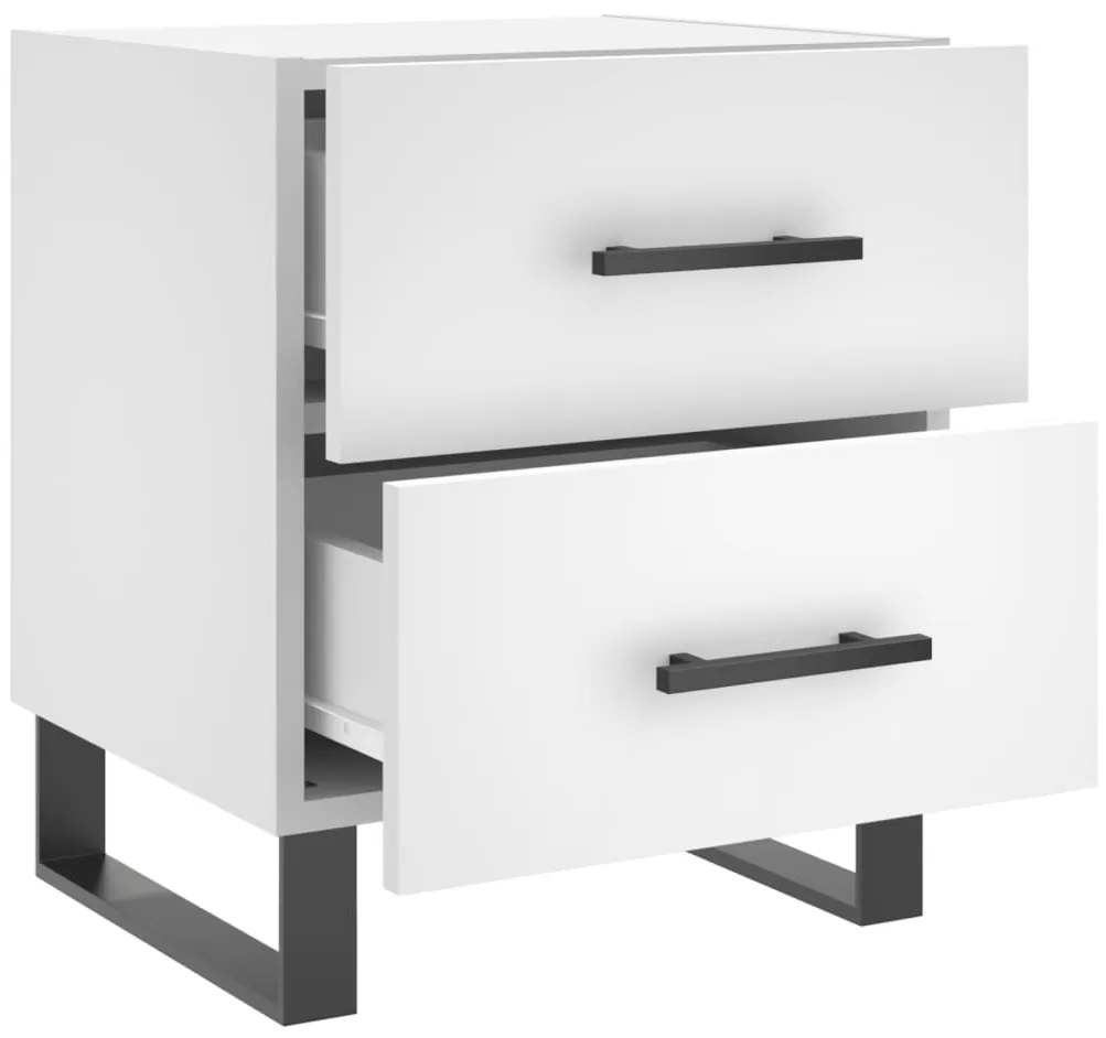 vidaXL Κομοδίνο Λευκό 40 x 35 x 47,5 εκ. από Επεξεργασμένο Ξύλο