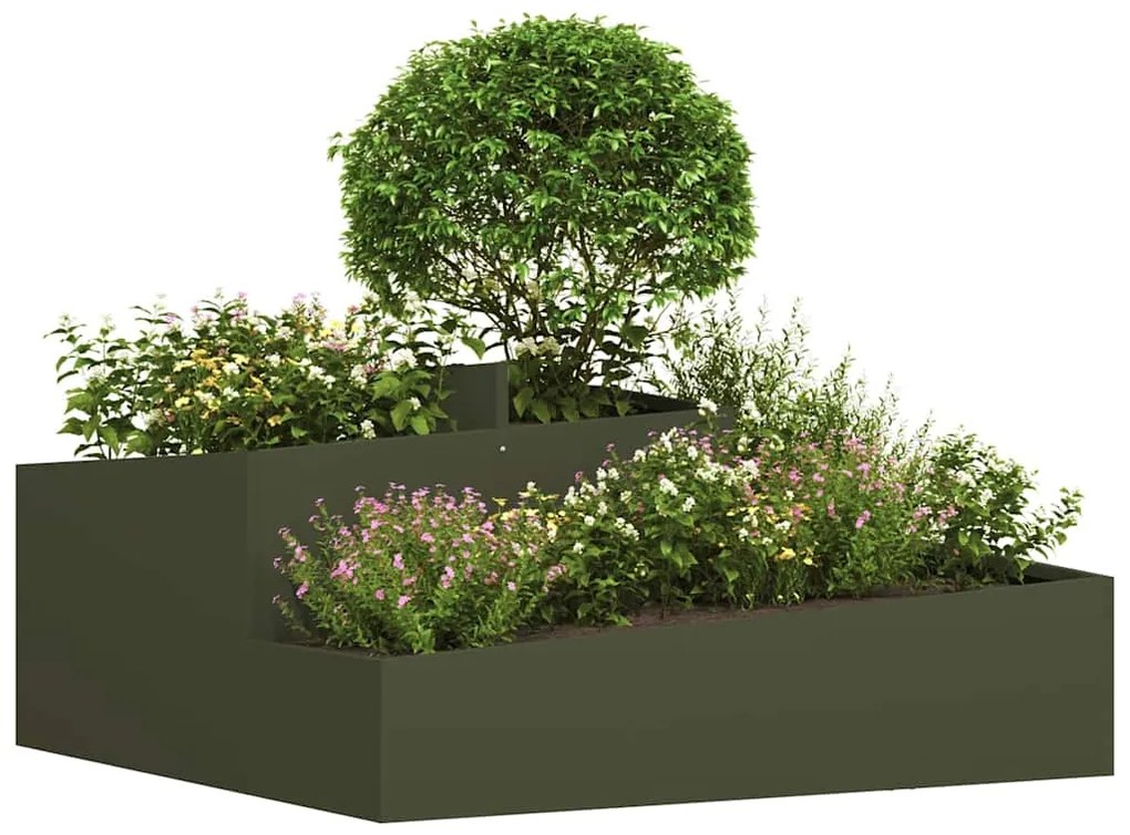 vidaXL Γλάστρα Κήπου Λαδί 100 x 100 x 50 cm Ατσάλι
