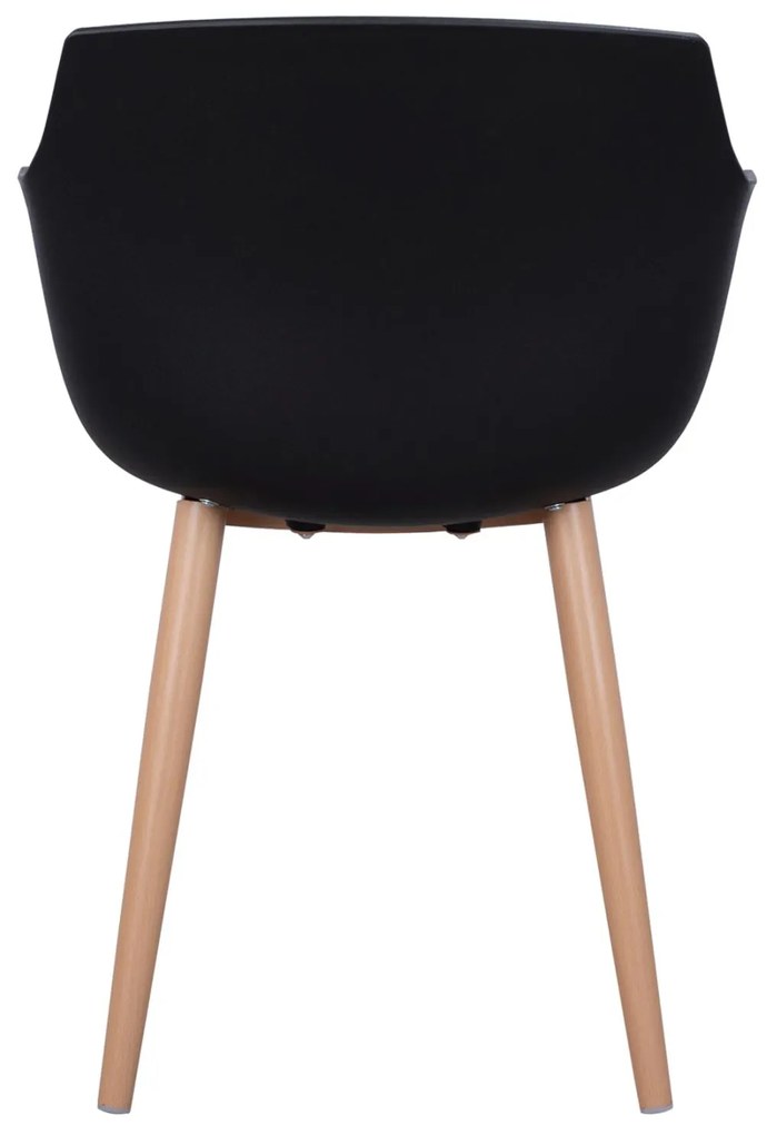 Καρέκλα Tραπεζαρίας LUCIE Μαύρη με Μεταλλικά πόδια 56x57x80εκ. 2αδα 56x57x80 εκ.