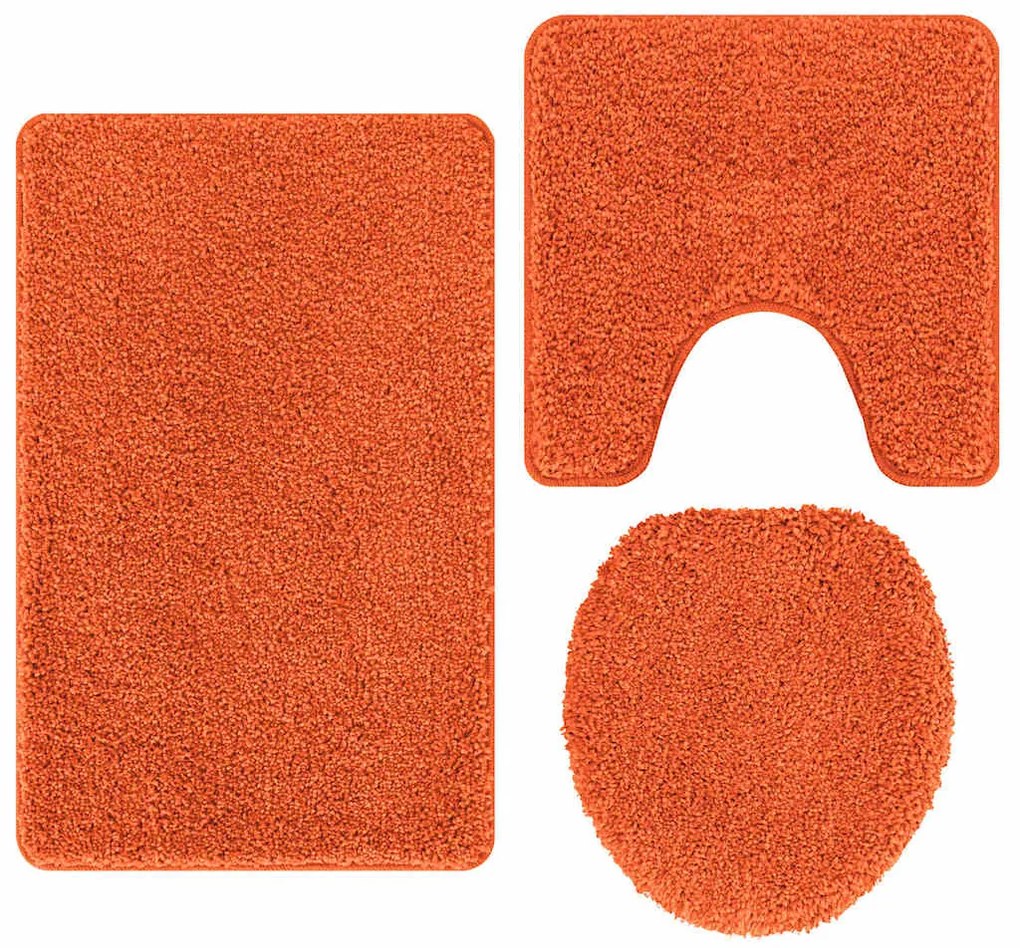 vidaXL Σετ Μάτ Μπάνιου Αντιολισθητικό 3 pcs Πορτοκαλί PP
