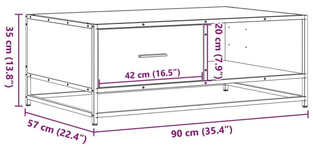 ΤΡΑΠΕΖΑΚΙ ΣΑΛΟΝΙΟΥ ΚΑΦΕ ΔΡΥΣ 90X57X35 ΕΚ. ΕΠΕΞ. ΞΥΛΟ/ΜΕΤΑΛΛΟ 848758