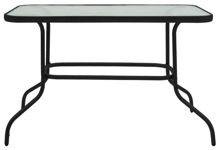 Σετ κήπου Τραπεζαρία Valor - Calan 5 τεμ. μέταλλο μαύρο - γυαλί - textilene μαύρο 110x60x70 εκ. 110x60x70 εκ.