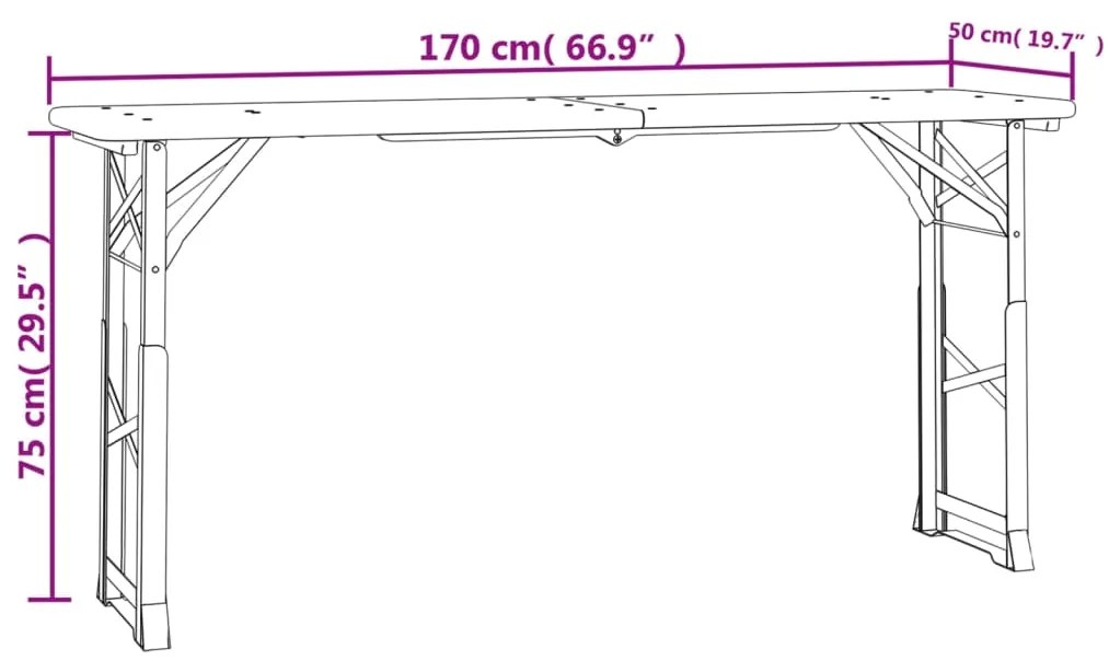 ΤΡΑΠΕΖΙ ΜΠΥΡΑΣ ΠΤΥΣΣΟΜΕΝΟ 170X50X75/105 ΕΚ. ΜΑΣΙΦ ΞΥΛΟ ΕΛΑΤΗΣ 363114