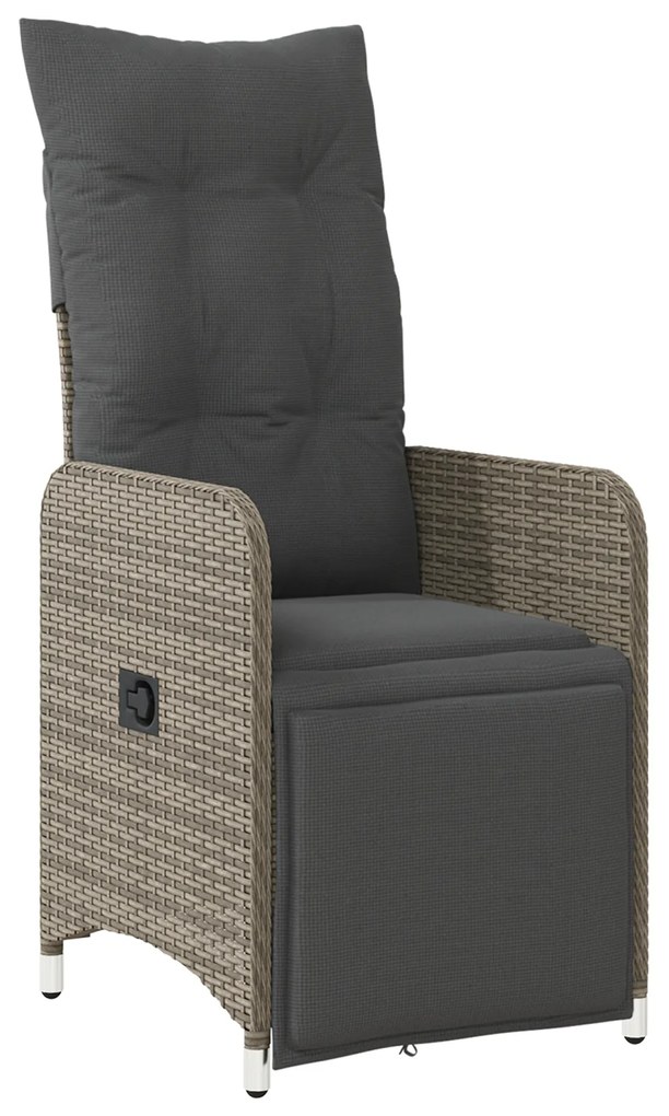 vidaXL Σετ Κήπου 3 Τεμ με Μαξιλάρια Γκρι Πολυ Rattan