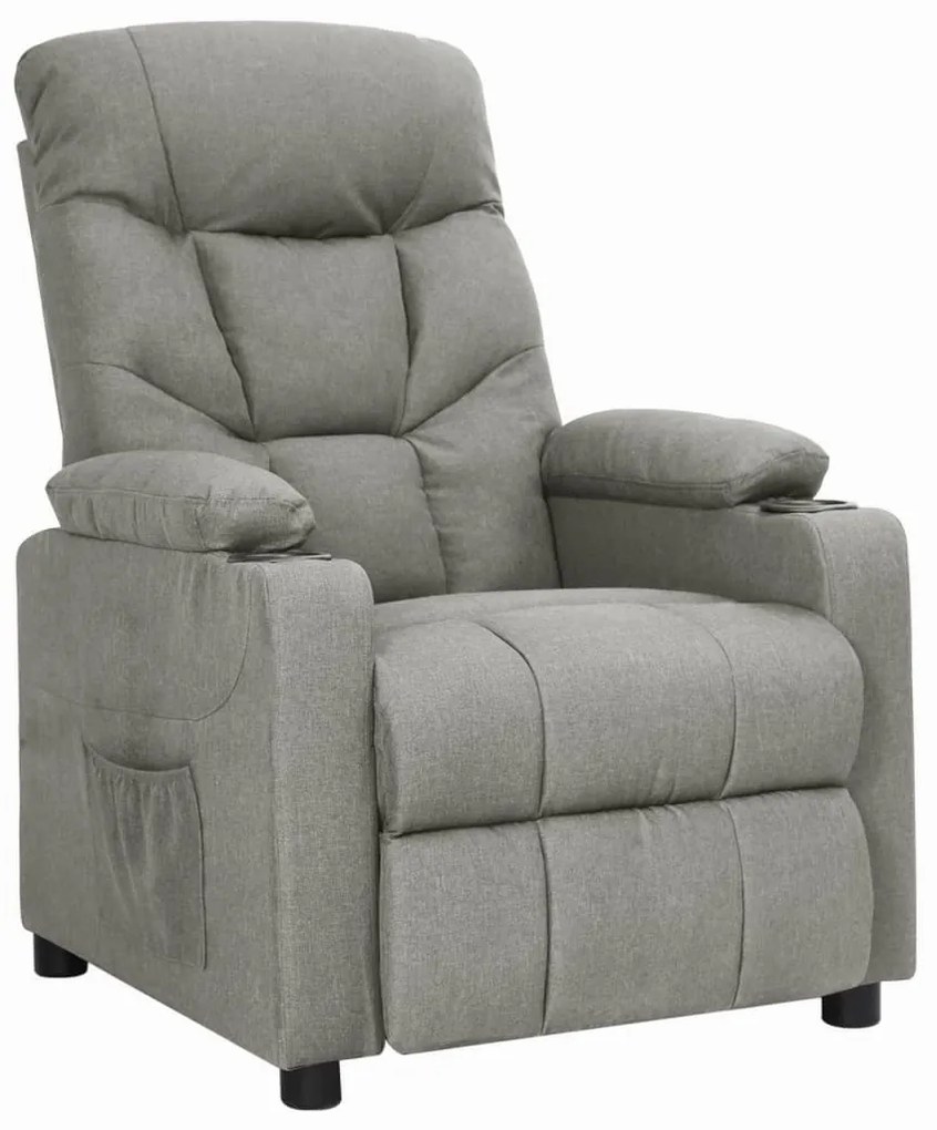 Πολυθρόνα Ανακλινόμενη Ανοιχτό Γκρι Υφασμάτινη