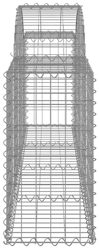 vidaXL Συρματοκιβώτια Τοξωτά 7 τεμ. 200x30x60/80 εκ. Γαλβαν. Ατσάλι