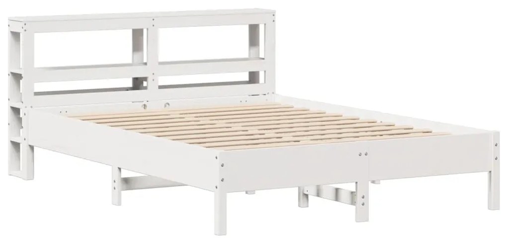 vidaXL Σκελετός Κρεβ. Χωρίς Στρώμα Λευκό 135x190 εκ Μασίφ Πεύκο
