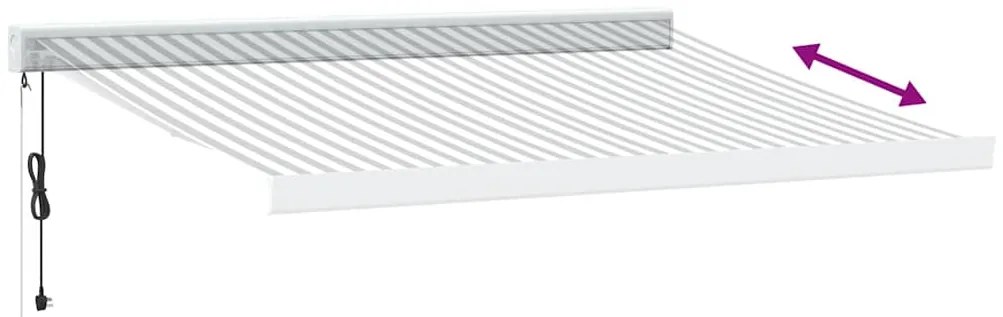 vidaXL Τέντα Πτυσσόμενη Ανθρακί και Λευκή 3,5x2,5μ. Ύφασμα / Αλουμίνιο