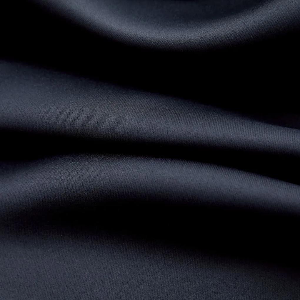 Κουρτίνα Συσκότισης με Μεταλλικούς Κρίκους Μαύρη 290 x 245 εκ. - Μαύρο