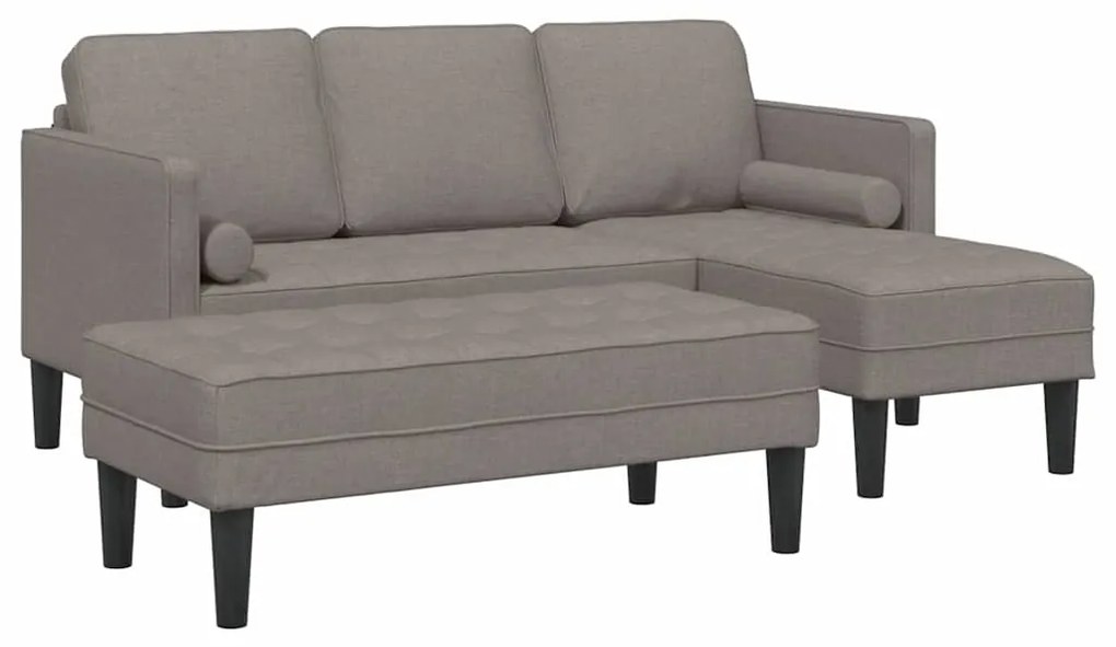 vidaXL Σετ Καναπέ 2 pcs μπεζ-γκρι 173 x 131 x 67 εκ ύφασμα