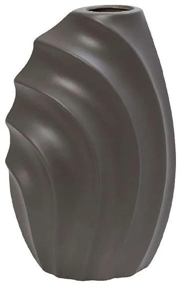 Βάζο Κεραμικό Ασύμμετρο MIG132 17x13x22,5cm Dark Grey Espiel Ceramic