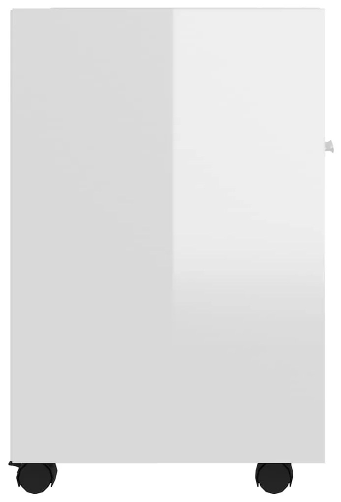 vidaXL Βοηθητικό Ντουλάπι με Τροχούς Γυαλ Λευκό 33x38x60εκ Μοριοσανίδα