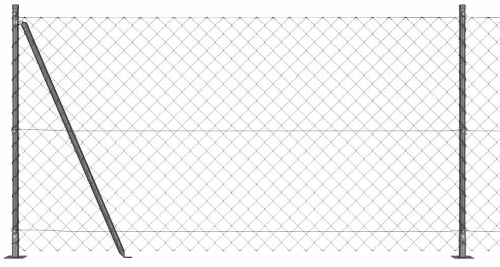 vidaXL Φράχτης από αλυσίδα με στήλες Γκρι 1.2 x 25 m Ατσάλι