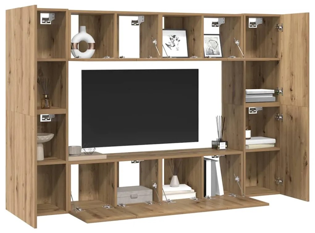 vidaXL Σετ επίπλου τηλεόρασης 8 pcs artisan δρυς 60 x 30 x 30 cm