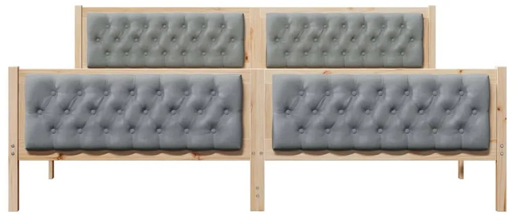 vidaXL Σκελετός Κρεβατιού με κεφαλάρι Ανοιχτό γκρι 200 x 200 cm