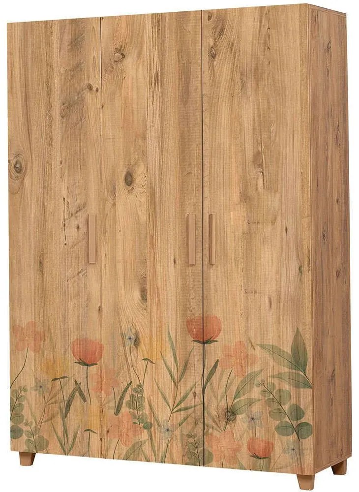 Ντουλάπα Παιδική Τρίφυλλη Leva Hedera Tulip 863SPH4244 120x48x189cm Multi Three Door