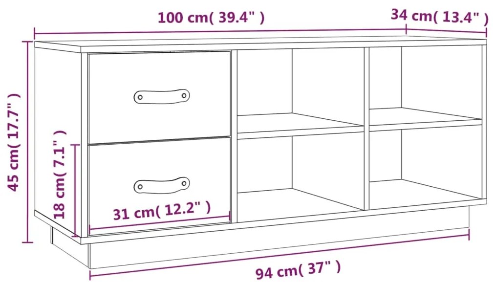 ΠΑΠΟΥΤΣΟΘΗΚΗ ΜΕΛΙ 100X34X45 ΕΚ. ΑΠΟ ΜΑΣΙΦ ΞΥΛΟ ΠΕΥΚΟΥ 820180