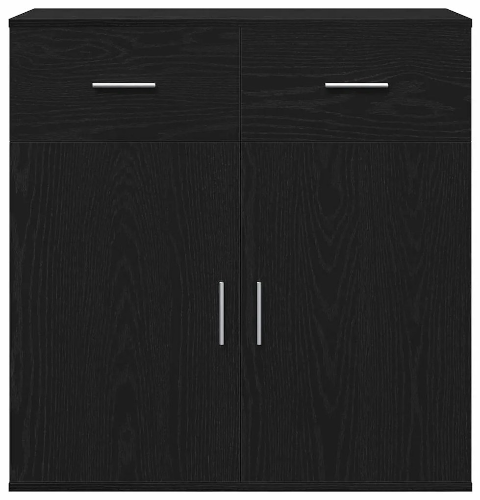 vidaXL Πλαϊνό γραφείο Μαύρη Οξυά 78 x 38 x 80 εκ Επεξεργασμένο ξύλο