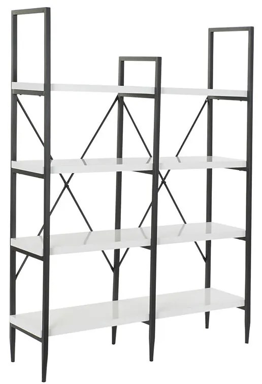 Ράφια DKD Home Decor Μαύρο Μέταλλο Λευκό 4 Ράφια Ξύλο MDF (110 x 30 x 150 cm)