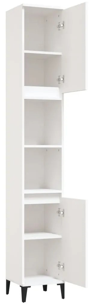 vidaXL Ντουλάπι Μπάνιου Λευκό 30 x 30 x 190 εκ. από Επεξεργασμένο Ξύλο