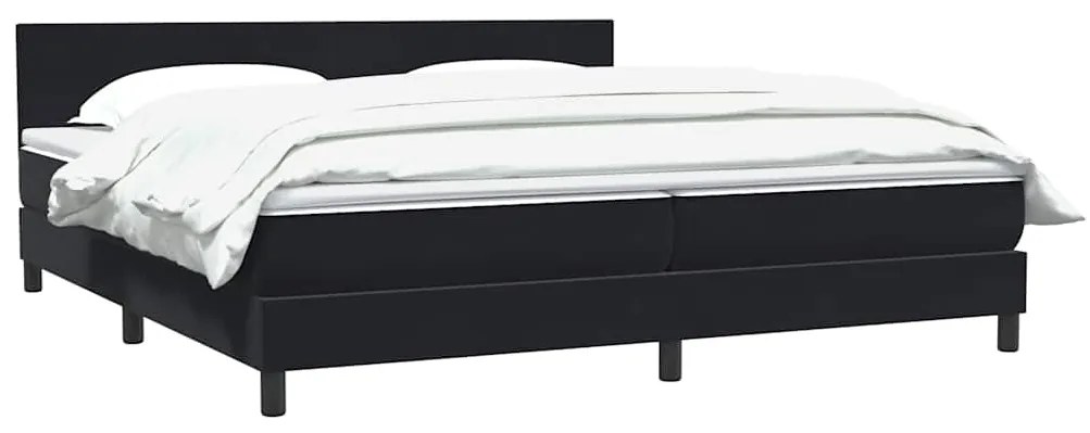 vidaXL Κρεβάτι Boxspring με Στρώμα Μαύρο 200x210 εκ. Βελούδινο