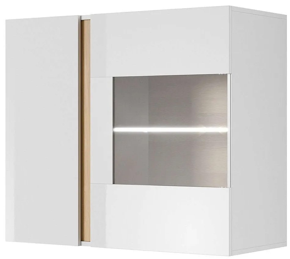 Βιτρίνα 36146-ARCW-WV Λευκό+Grandson 96.5x82.5x40cm Chipboard,Glass