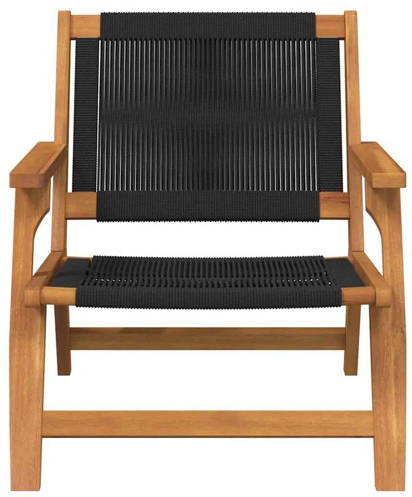 vidaXL Εξωτερικά Έπιπλα 2 pcs Μαύρο 78 x 67 x 73εκ. Μασίφ ξύλο ακακίας