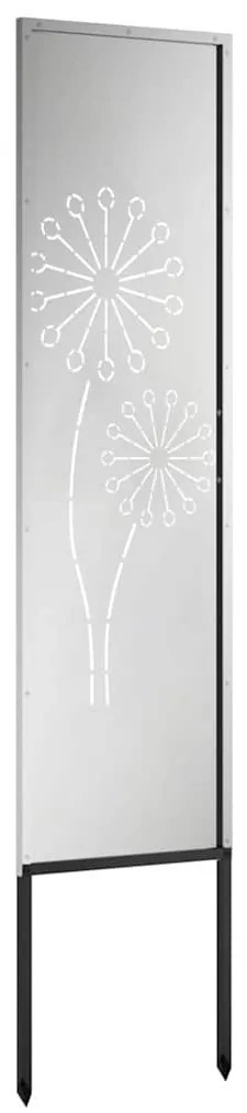 vidaXL Οθόνη Ιδιωτικότητας Κήπου Μαιανδρικό σχέδιο Ασημί 32 χ 140 εκ