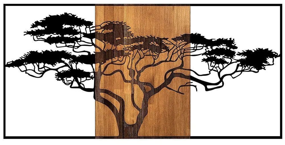 Διακοσμητικό Τοίχου Acacia Tree 899SKL2315 147x3x70cm Black-Walnut Wallity Metal,Wood