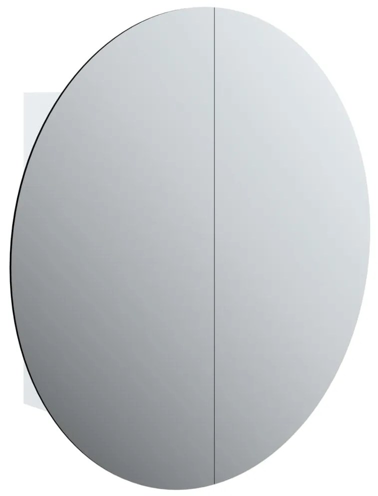 vidaXL Ντουλάπι Μπάνιου με Στρογγυλό Καθρέφτη&amp;LED Λευκό 54x54x17,5 εκ.