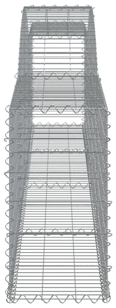 Συρματοκιβώτια Τοξωτά 4 τεμ. 400x30x60/80 εκ. Γαλβαν. Ατσάλι - Ασήμι